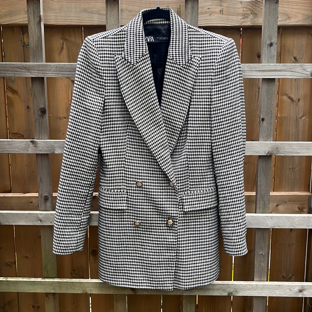 Zara Houndstooth Blazer